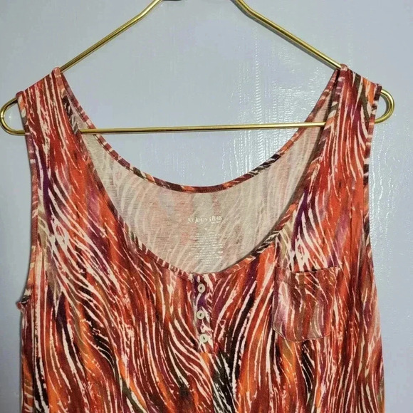 St. John's Bay Medium Multicolor Colorful Print Layered Tiered Sleeveless Dress - Picture 3 of 8